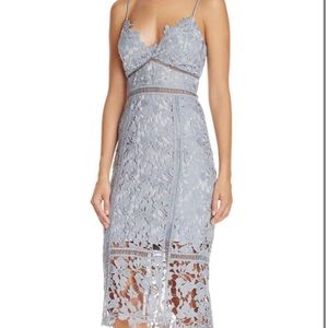 Bardot Botanica Lace Dress. Dusty Blue. US Large.